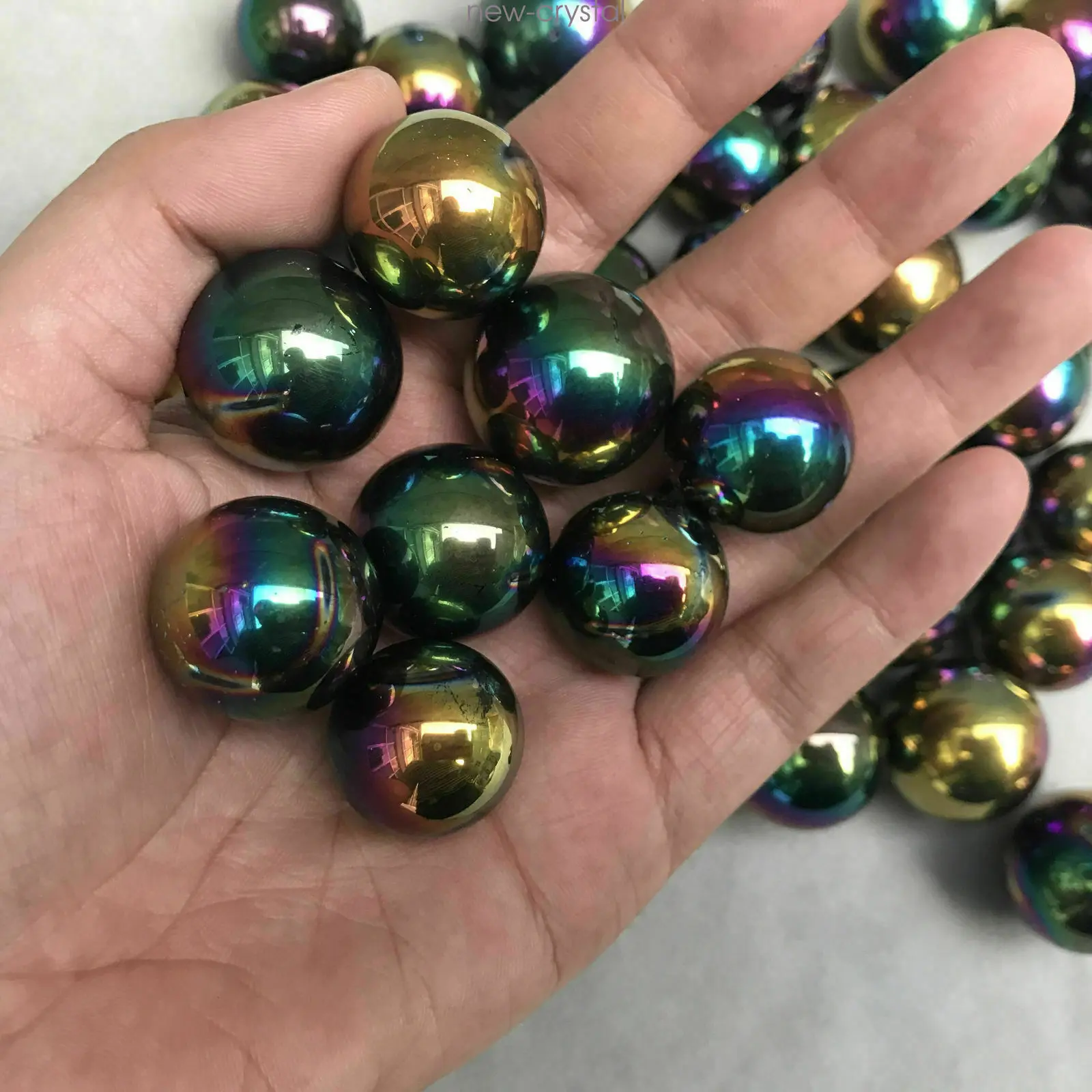 

Many Rainbow Flame Quartz Ball Crystal Ball Reiki Heals 200G + Random