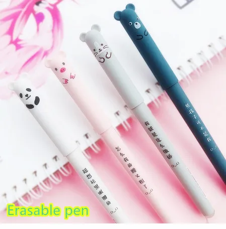 

Cute Panda Magic Erasable Gel Pen 0.35mm Blue Black Ink Refills Rod School Writing Stationery Gel Ink Pen