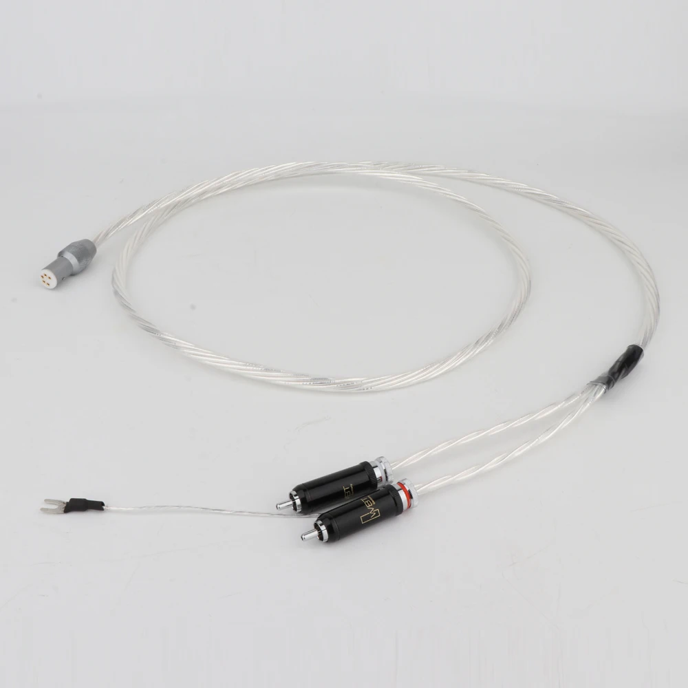 Cable de sonido Hifi Chapado en plata, conector DIN de alta gama a 2RCA, Cable de Audio OFC, 5 pines, Xlr a RCA