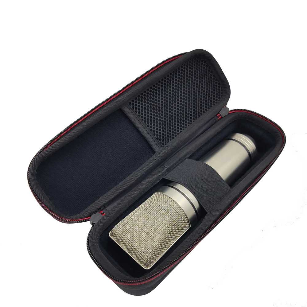 Черный жесткий конденсаторный чехол из ЭВА с матовым шнурком, коробка для хранения Mi, защитная сумка, противоударный дорожный портативный чехол на молнии для микрофона