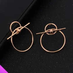 Exaggerated large circle bar combination earrings fashion popular girl lady jewelry 2 color gift 2024 new