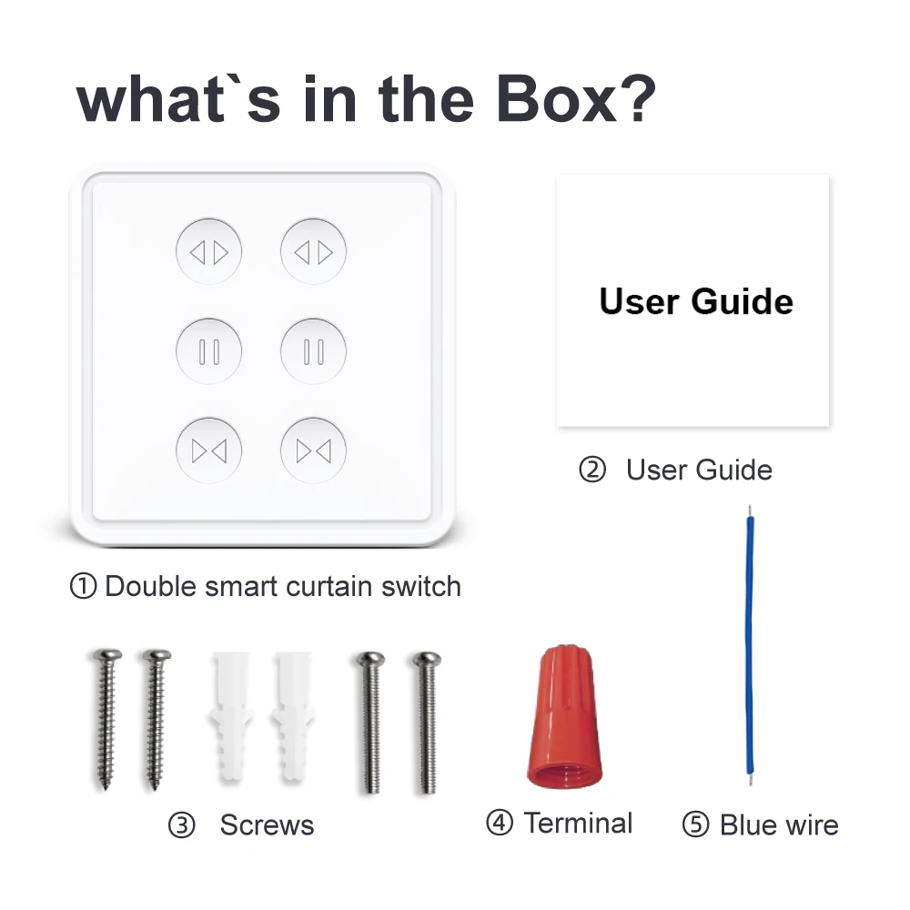 Interruptor de persiana doble con WiFi, dispositivo con Motor eléctrico, apertura automática por voz, compatible con Smart Life, Tuya, Google Home y Alexa