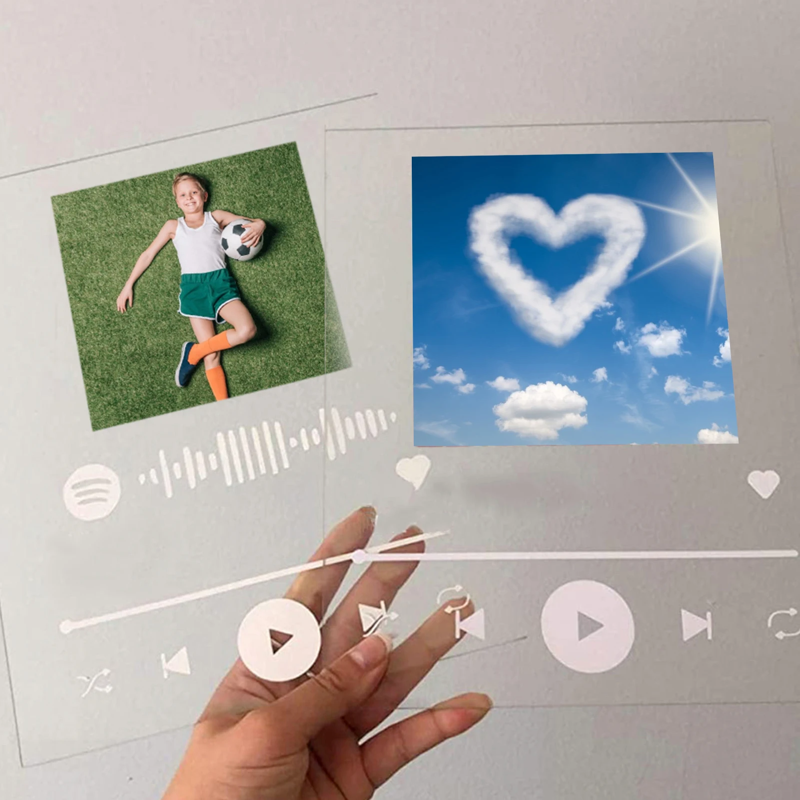 Cubierta de álbum de tablero de música acrílico, placa de estilo de foto Personal, cubierta de álbum de vidrio personalizada DIY, marco de placa de canción