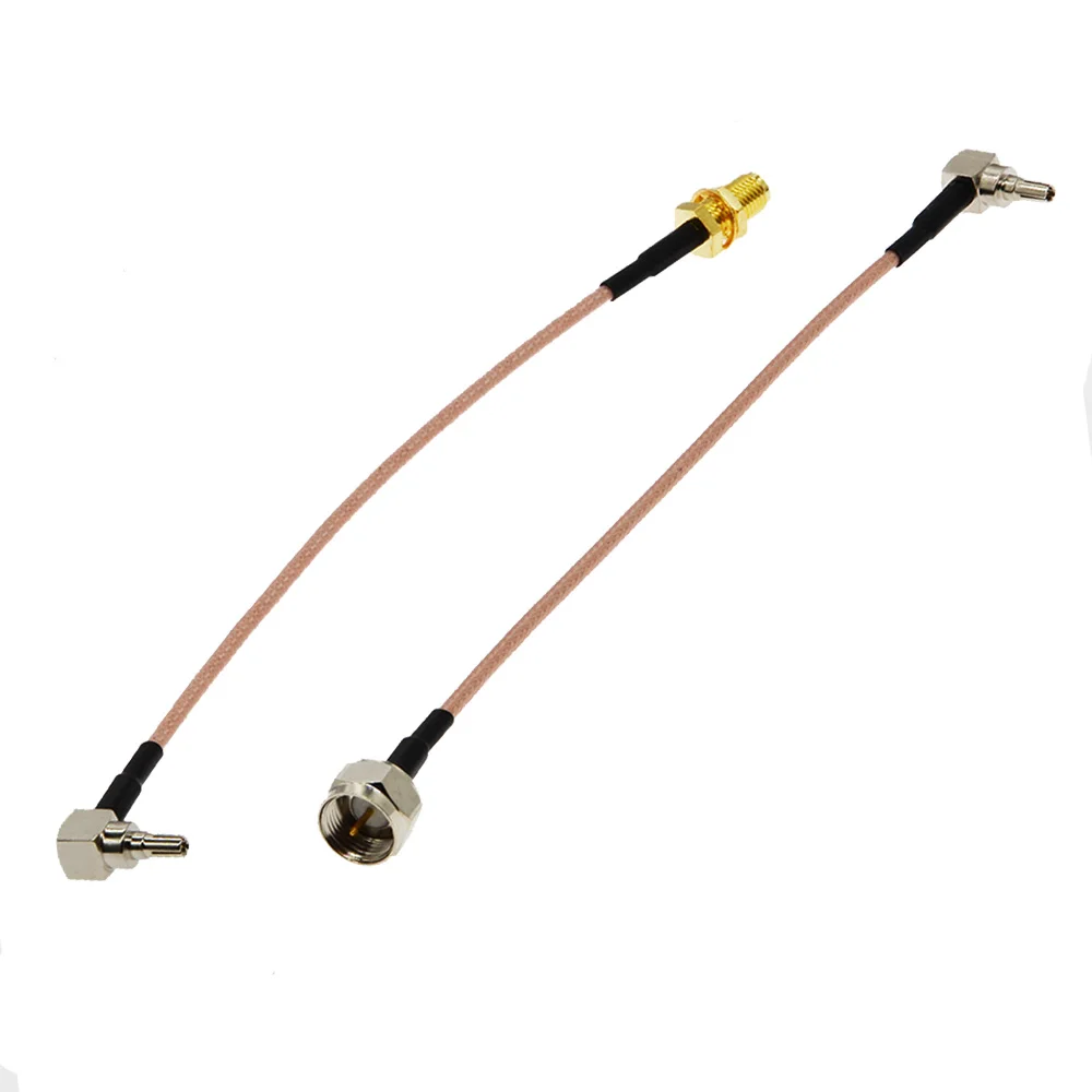 Cabo extensor de antena 2 argolas, conector macho para crc9, antena de extensão 3g