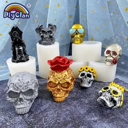 Skull Head Silicone Mold Summer Styles Halloween Fondant Cake Decorating Tools Chocolate Dessert Sugar Mousse Baking Mould