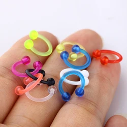 1Pcs/Lot Acrylic Colorful Nose Rings Lip Labret Piercing Barbell Tongue Ring Belly Ring Eyebrow Silicone Body Jewelry