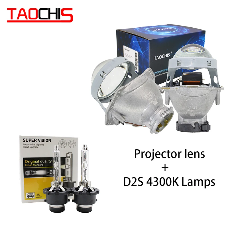 TAOCHIS 3.0 Inches Bi Xenon Projector Lens for KIA Rio 2011 Crystal White Logbook Fitting HELLA 3R Premium Lens Optics D2S 4300K