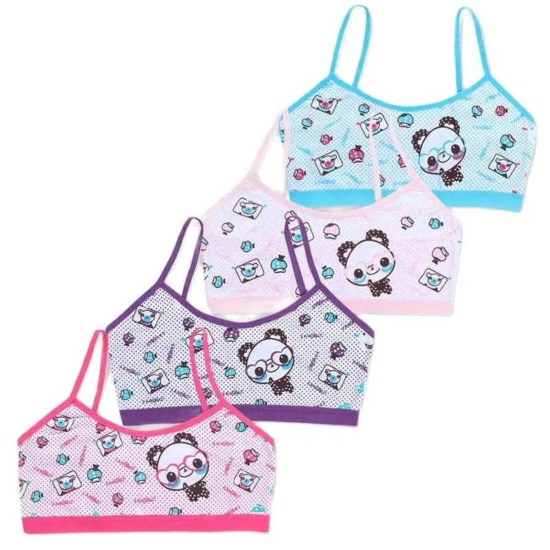 

5pcs/lot Young Girls Student Bras Cotton Puberty Children Cartoon Panda Underwear Kids Vest Bras Teenage Girls Clothing Undies 9