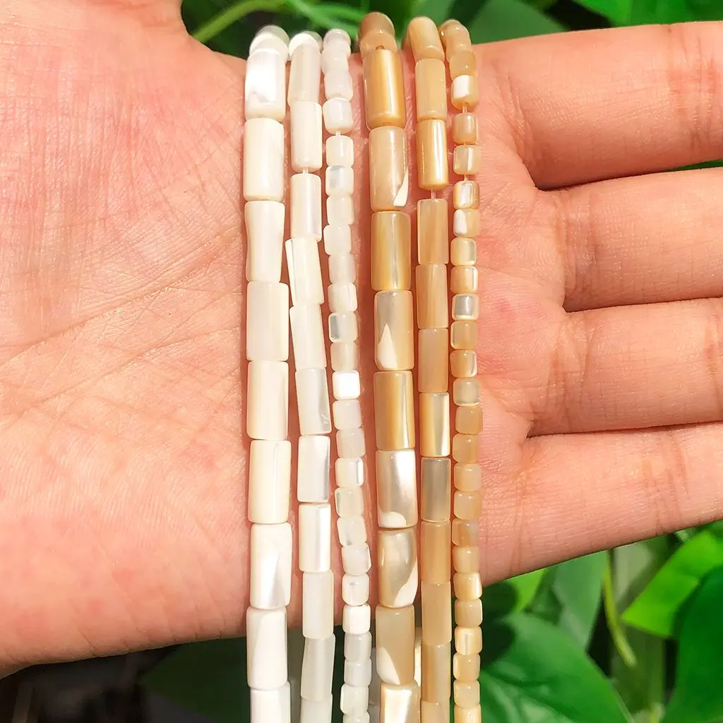 3.5/4/5mm Natural Shell Punch Tube Bead Loose Spacer Shell Beading Beads For Jewelry Making DIY Bracelet Necklace Accessories