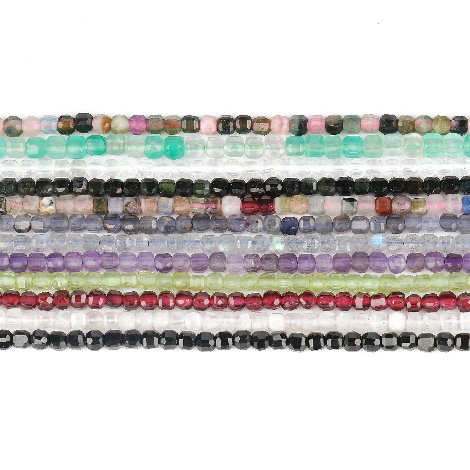 Natural Garnets Peridot Amethyst Agate Faceted Irregular Cube Small Stone Beads for Jewelry Making DIY Necklace Bracelet Earring