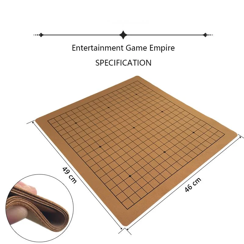 Jogo de tabuleiro go, tabuleiro de couro de alta qualidade com um lado, camurça e malha, 19 linhas, internacional, go, weiqi