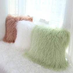 Mongolia Lamb Fur Cushion Custom Made Home Decoration Accessories CX-D-04R Free Shipping