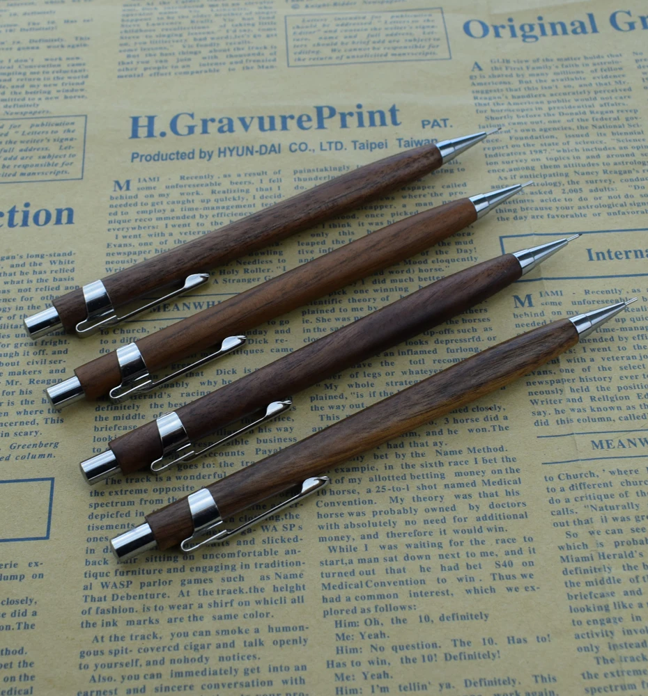 Holz-Druckbleistift, 0,5 mm, automatischer Stift für Büro, Schule, Natur, Walnussholz, Zeichnen, Schreiben, traditionelles chinesisches Briefpapier – Detail 8