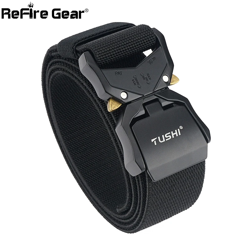 

ReFire Gear Tactical Belt Men Metal Buckle Quick Release Nylon Waist Belt Airsoft Army Combat Paintball Heavy Duty Gears Belts