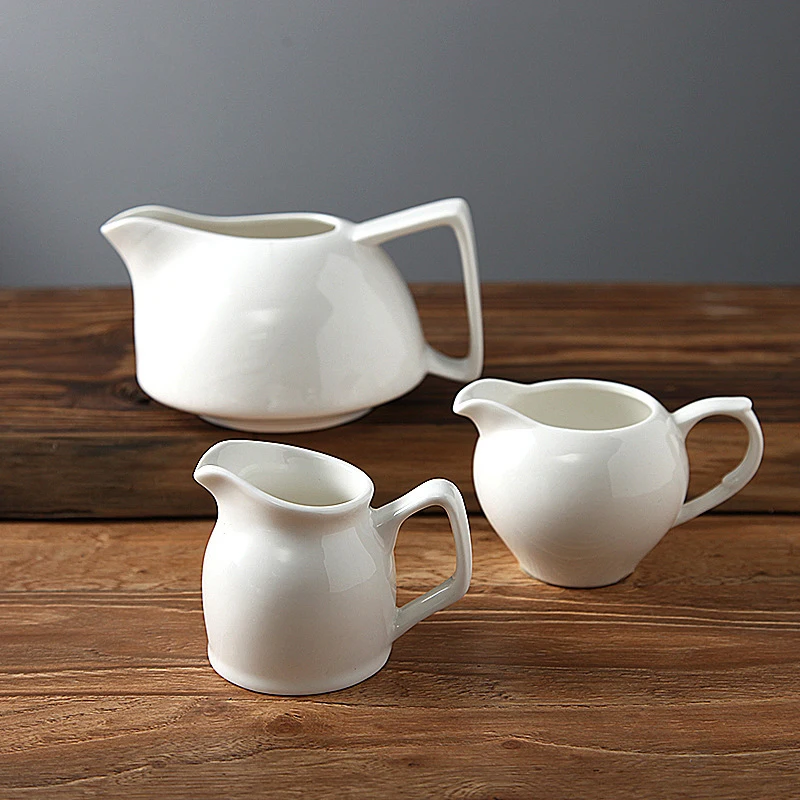 Nordic White Ceramic Milk Jug Frothing Pitcher Cup Cafe Teatime Barista Coffee Maker Tools Cafeteira Coffeeware Latte Art