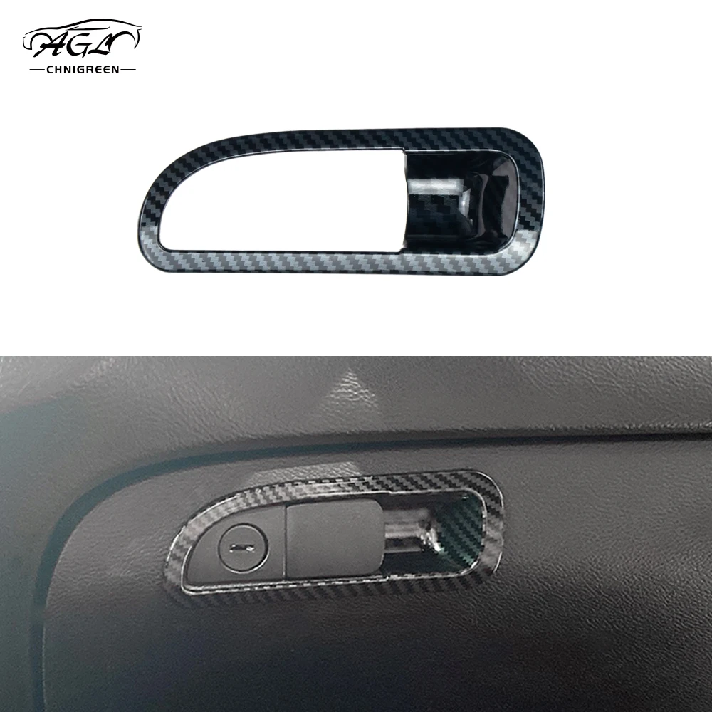 

1pcs Red or Carbon Fiber Color Car Co-Pilot Storage Glove Box Handle Cover Sticker for Dodge Challenger 2015-2020