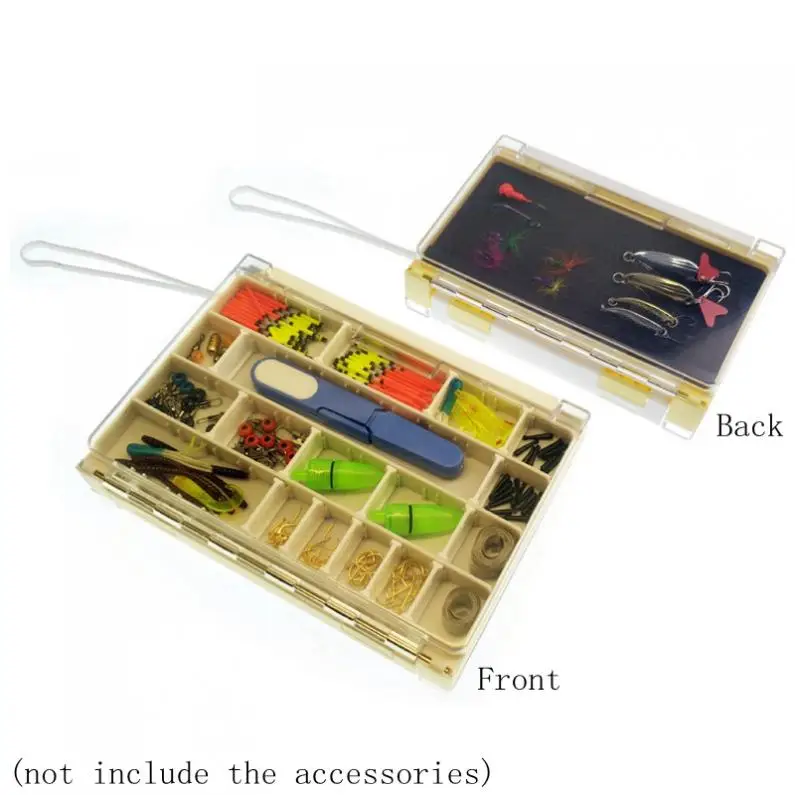 Double Side Fishing Lure Box Multiple Insert Moveable Compartments Storage Case for Bait Minnow Lures Hooks and Accessories