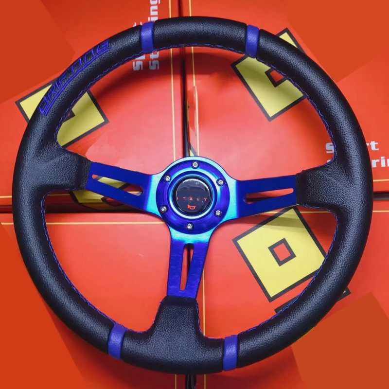 14 inch 350mm racing steering wheel PVC Red Gold Blue Black ray refitting sports car steering wheel auto parts