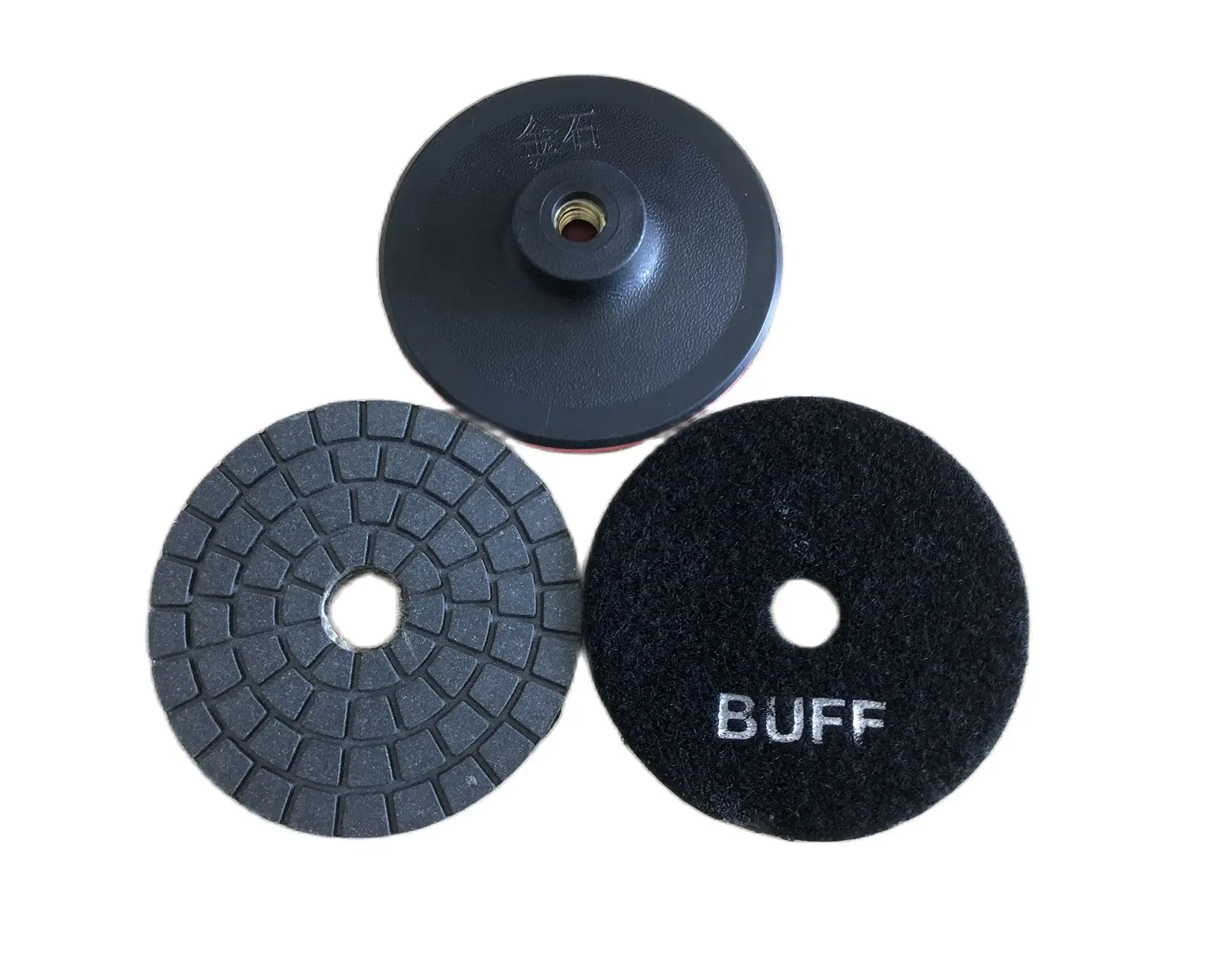 

4 Inch 100mm Black Buff Wet Polishing Pad Disc Abrasive Tool Of Buffing Durable Pad With A Backer For Floor Stone Marble Granite