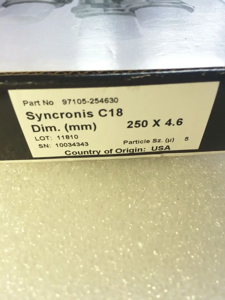 For THERMO LC Column 97105-254630 Syncronis C18 250 x 4.6 Thermo