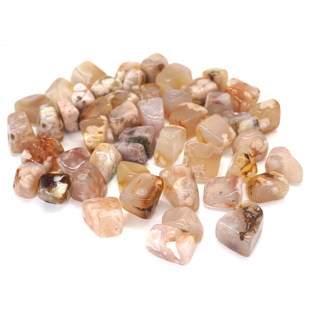 Natural Blossom Agate Healing Crystal Quartz Mineral Specimen Rock Reiki Tumbled Energy Stone Bulk Gem Home Aquarium Decoration