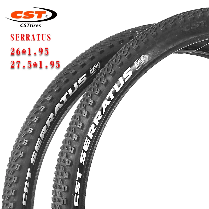 

CST Serratus C1955 Mountain Bike Steel Wire EPS Stab Resistant MTB Bicycle Tire, 26 in x 1.95 in, 27.5x1.95, 60TPI