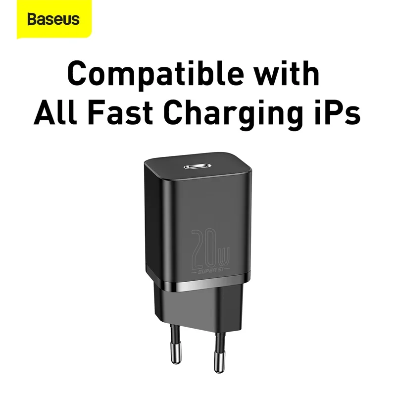 Baseus PD 20W USB Type C Charger Quick Charge QC 3.0 Fast Charging USBC Wall Phone Charger for iPhone 12 11 Pro X Xiaomi Samsung