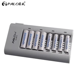 8 slots AAA AA smart battery charger LED light for NI-MH aa aaa chargers US UK EU AU plug fast charger