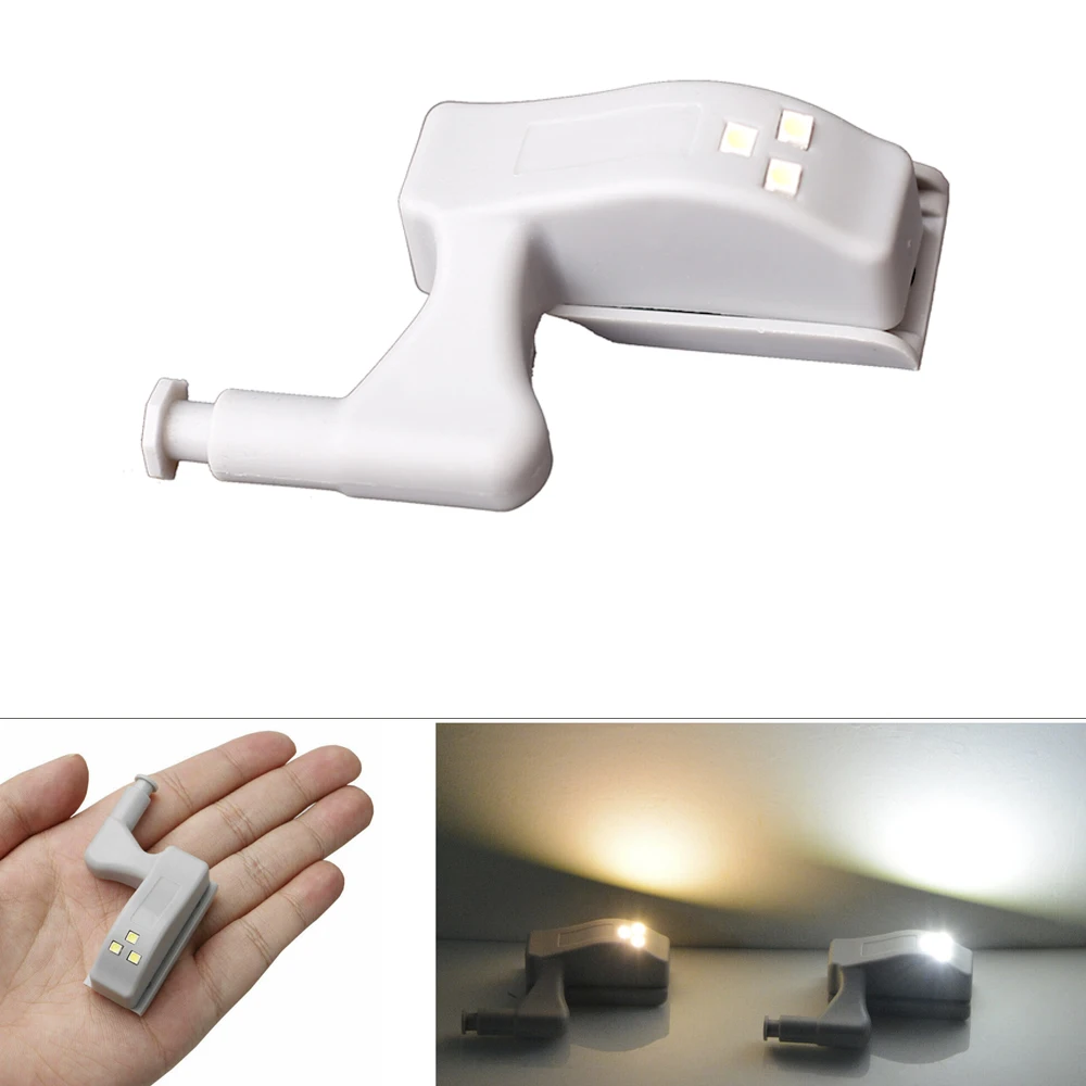 10x Universal Cabinet Hinge LED Night Light Kitchen Bedroom Living Room Cupboard Wardrobe 0.25W Inner Sensor light Hardware