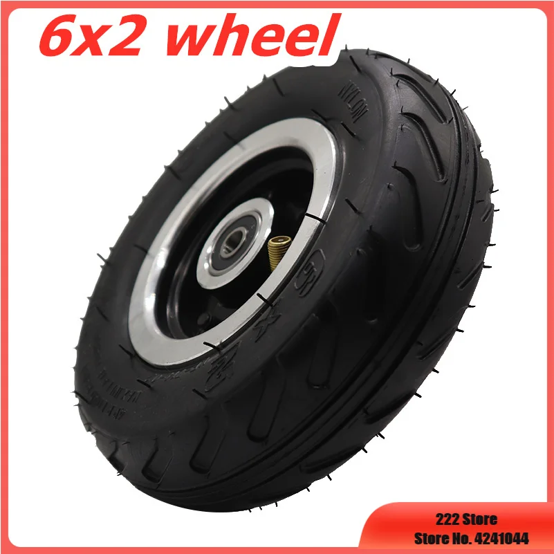 Electric Scooter 6 Inch Wheel 6x2  With Air tyre/Solid Tire Metal Hub 608 /628 Bearings 8/10mm Axle Hole Trolley Cart