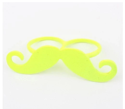 Cute Candy Color Double Finger Ring Beard Mustache Bead Rings For Women Girls GIft Retro Style Bijoux Jewelry