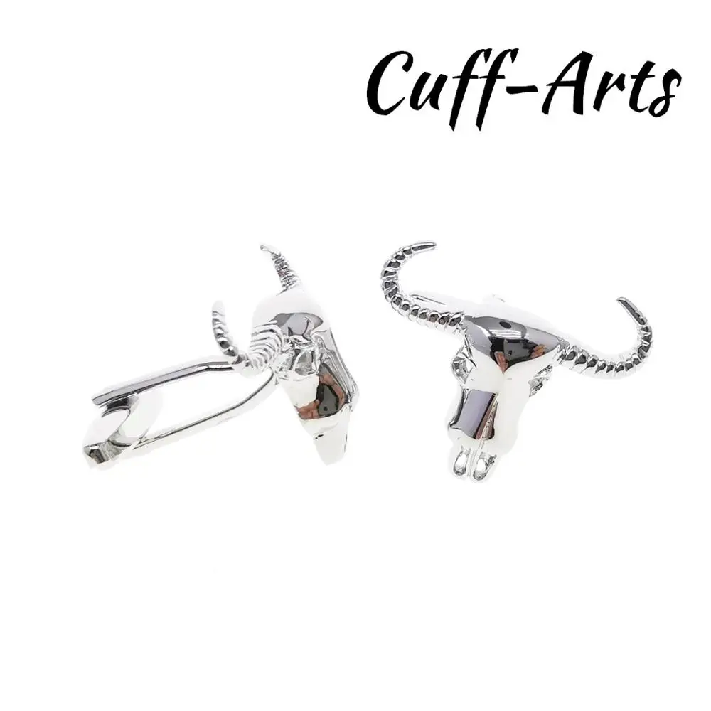 Bulls Head dengan Tanduk Sapi Manset Hadiah untuk Pria Gemelos Les Boutons De Manchette dengan Cuffarts C10604