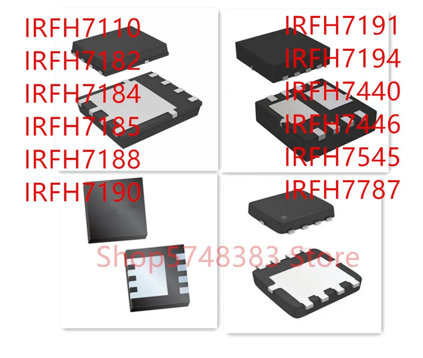 10 ピース/ロット IRFH7110 IRFH7182 IRFH7184 IRFH7185 IRFH7188 IRFH7190 IRFH7191 IRFH7194 IRFH7440 IRFH7446 IRFH7545 IRFH7787