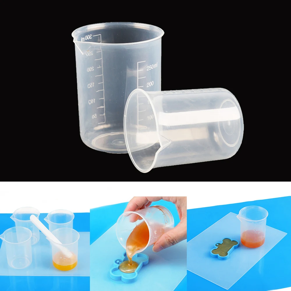 100ml Plastic Graduated Measuring Cup Liquid Container Epoxy Resin Silicone Transparent Mixing Cup For DIY Jewelry Making Tool