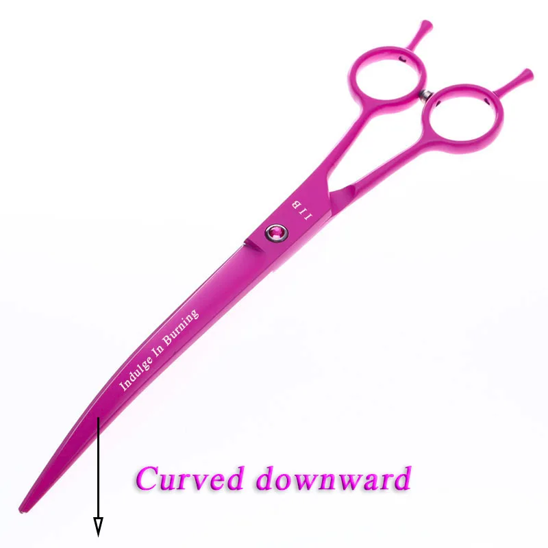 

8 Inch Professional Hair Cutting Scissors Japan 440C Dog Curved Hairdressing Scissors with Bag Pet Grooming Shears