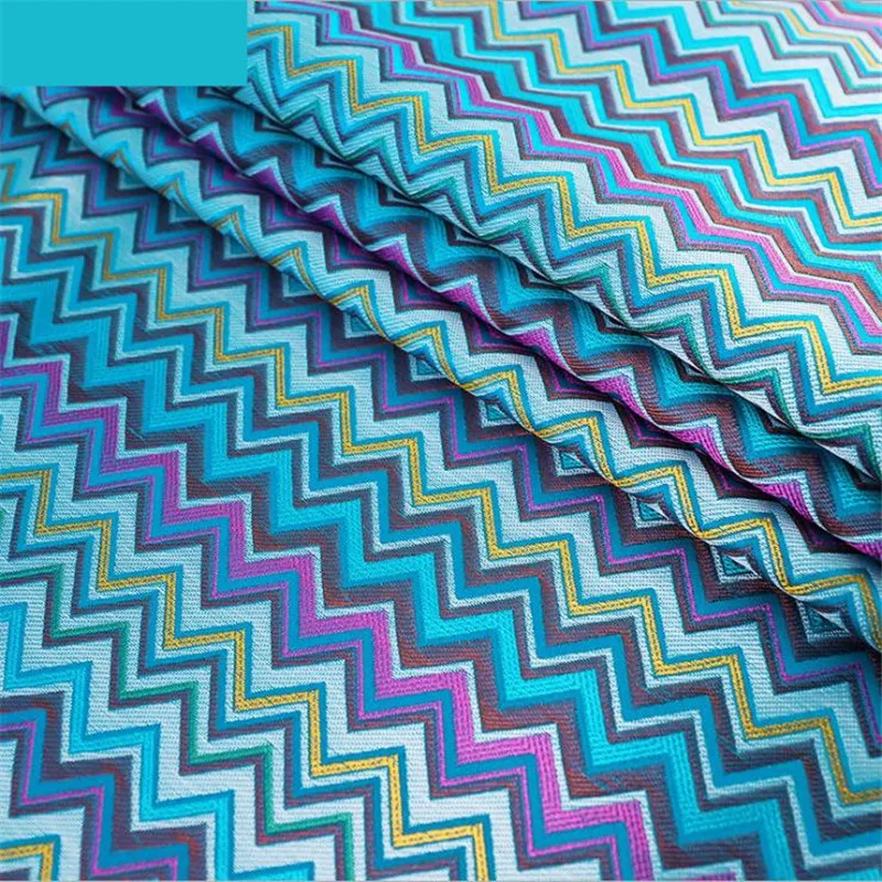 Nylon Rainbow Strip Silk Fabric, Children's Dress, Cheongsam Brocade Fabric, Home Textiles, Polyester DIY Sewing Materials, 1042