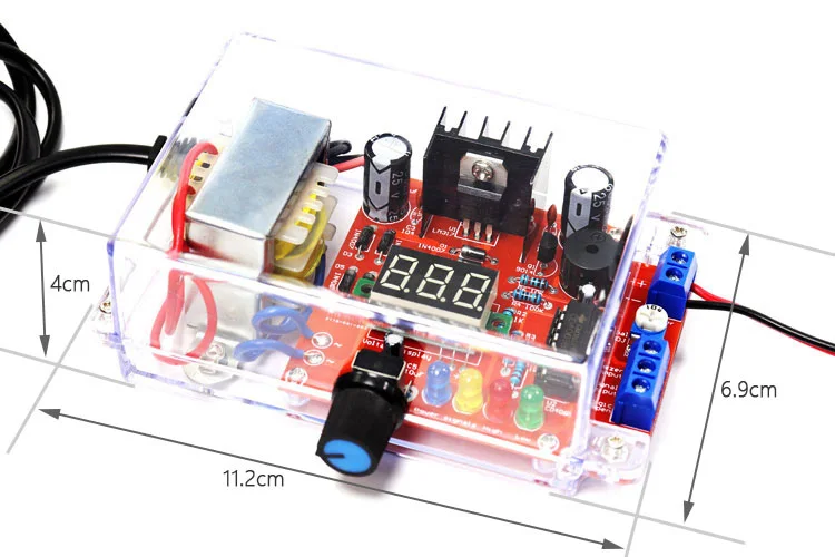 New LM317 Adjustable power supply diy electronic kit set  220V TO DC1.25-12V Voltmeter Welding training