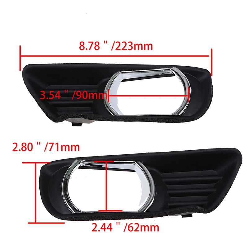 Fog Lamp Frame Front Bumper Lower Chrome Grill Bezel Cover Fit For Toyota Camry XV40 2007 2008 2009 Pre-facelift Car Accessories