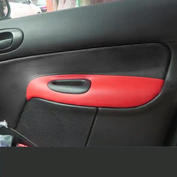 4 sztuk panele drzwi z mikrofibry podłokietnik skórzana pokrywa ochronna tapicerka dla Peugeot 206 dla Citroen C2 wnętrza samochodu