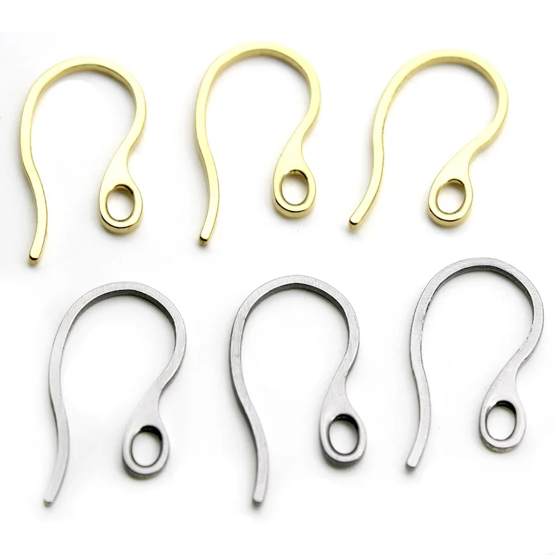 20pcs Hypoallergenic Stainless Steel Earrings Hooks Nickel Free Gold Plated Earring Clasp Wire For Diy Jewelry Findings Making