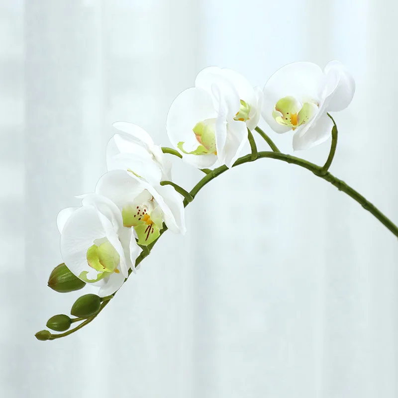 2Pcs Simulation Flower Feel Phalaenopsis Fake Flower Decoration Wedding Home Artificial Silk Flowers Orchid Photography Props