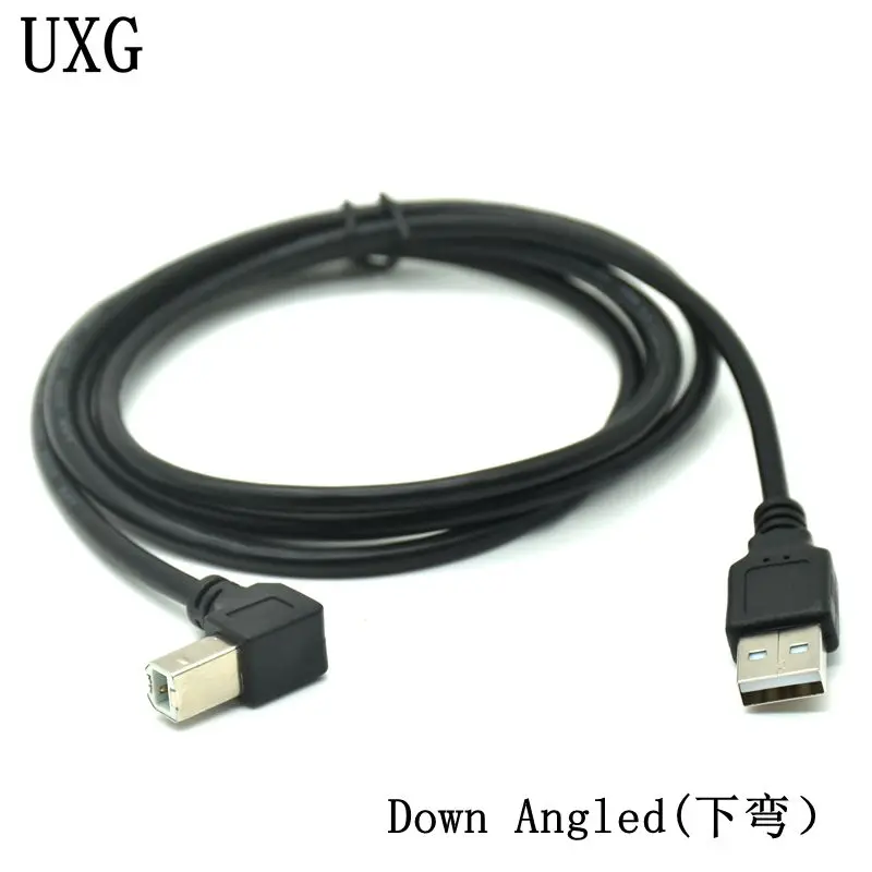5 м 3 м USB-кабель Высокоскоростной 2,0 A-B штекер 90 градусов прямоугольный кабель для принтера Canon Brother Samsung Hp Epson Шнур 5 футов 1,5 м