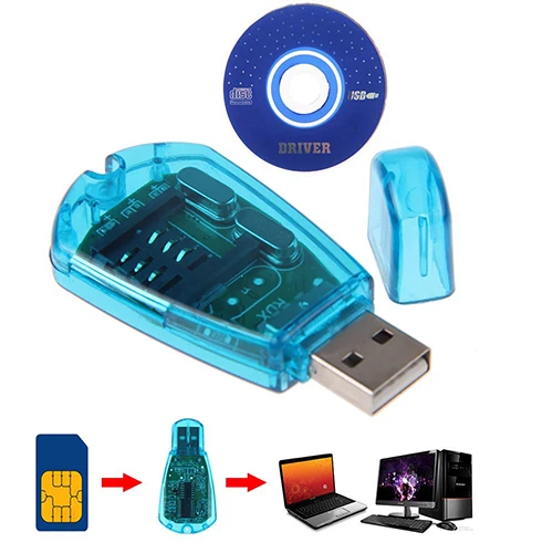 Mini USB Celular Padrão Leitor de Cartão SIM Cópia Cloner Escritor SMS Backups GSM/CDMA + CD