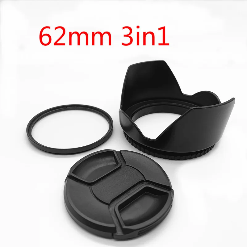 62mm Lens Cap Hood UV Filter For Sony 18-250mm 70-300mm a55/a580/a550/a700/a900/a850/a77/a99