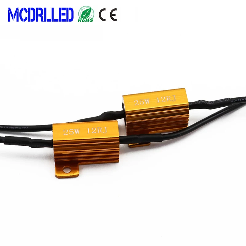 MCDRLLED 2PCS 50W 6RJ Car Load Resistance Controller Warning Canceler Auto Headlight LED Canbus Controller Decoder 12V