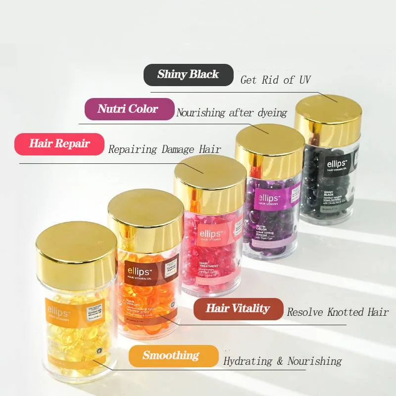 ELLIPS Hair Vitamin Keratin Complex Hair Care Treatments Essential Oil Capsule Indonesia Hair Jojoba Oil Smoothing Silky Repair