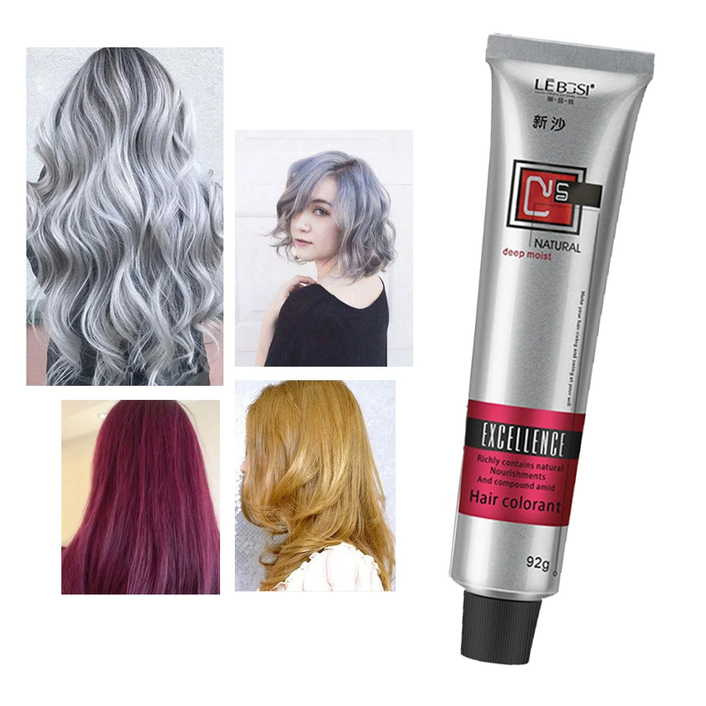 Fashion Hair Dye Cream Natural Hair Color Wax Smoky Gray Punk Style Light Grey Unisex Hair Dye Permanent Beauty Hair Salon