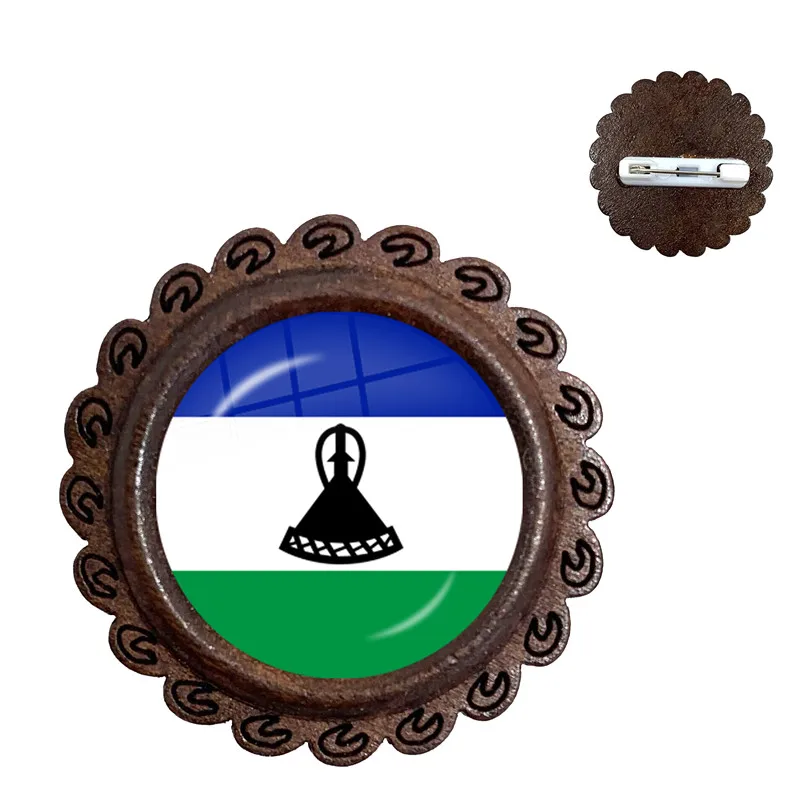 Djibouti,Uganda,Gambia,Congo,Gabon,Comoros,Lesotho,Somalia,Bulgaria National Flag Wood Glass Cabochon Brooches Collar Pins Gift