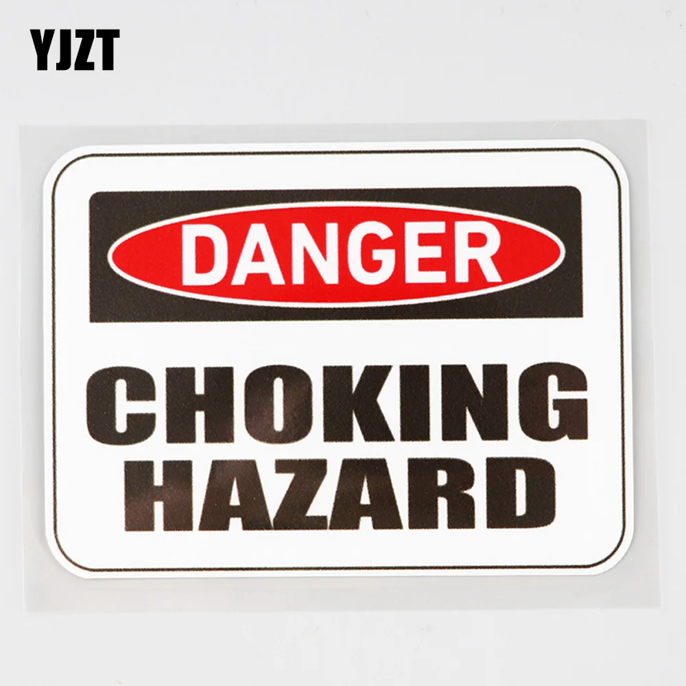 YJZT 13.1CM×9.3CM Warning Danger Choking Hazard Decal PVC Car Sticker12C-0693