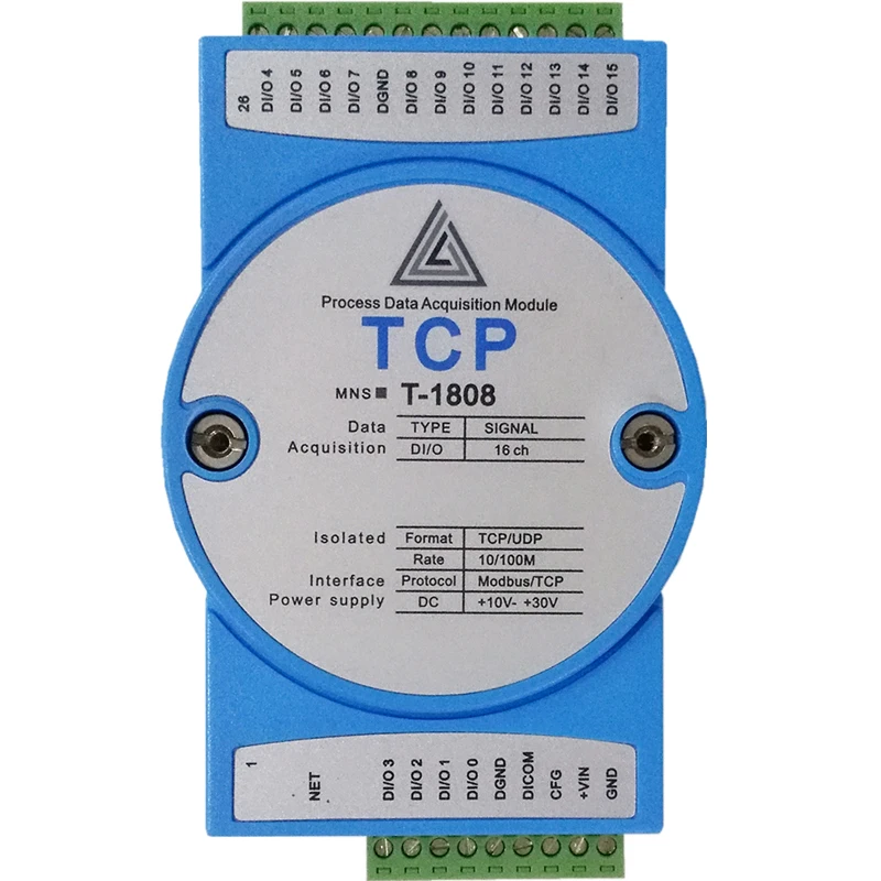 Digitale Schakelaar Hoeveelheid Nat En Droog Knooppunt Input/Teller Data-acquisitie Module M0DBUS Tcp Ethernet